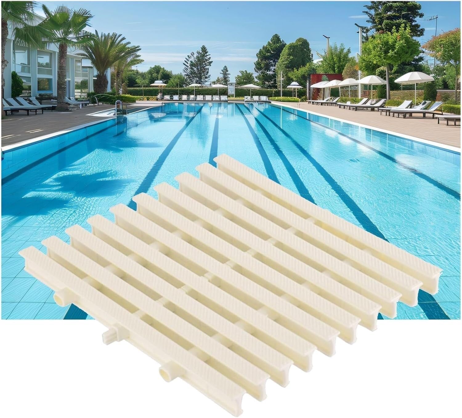 Grille de piscine amovible de 30cm pour drainage de terrasse et débordement lot de 5 pièces