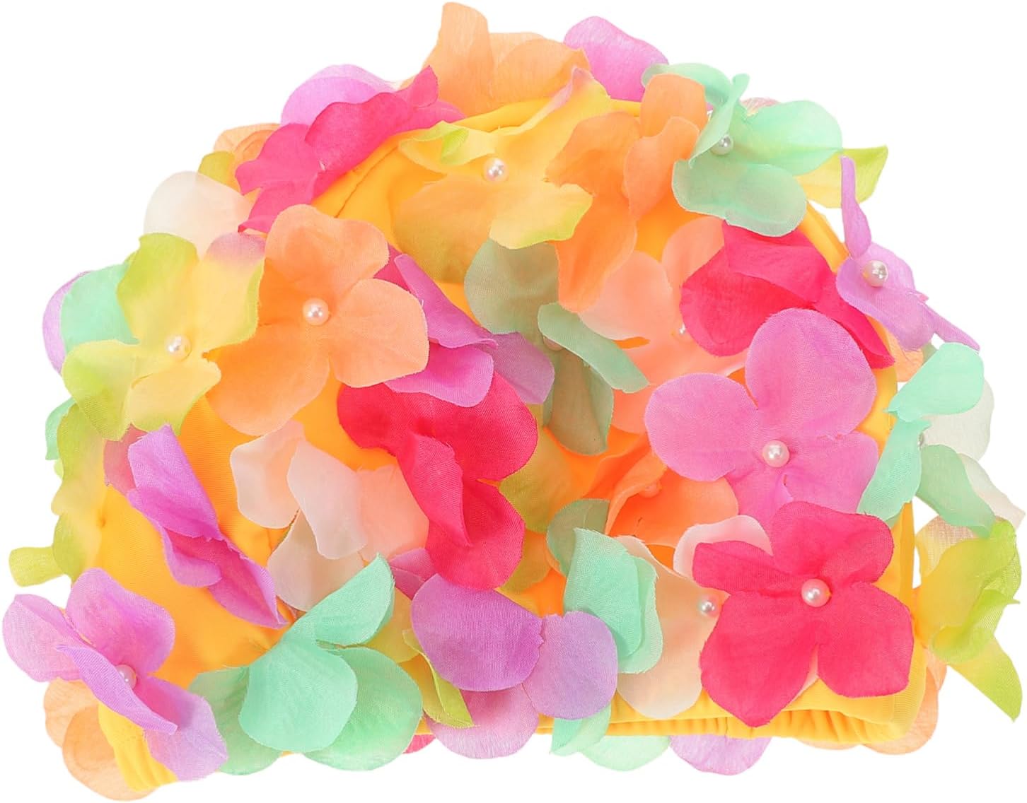 5pcs Floral Swim Cap for Women Comfortable Stretchy Design for Hair Stylish Ear Hair Covering for Swimming Bathing and Water Sports