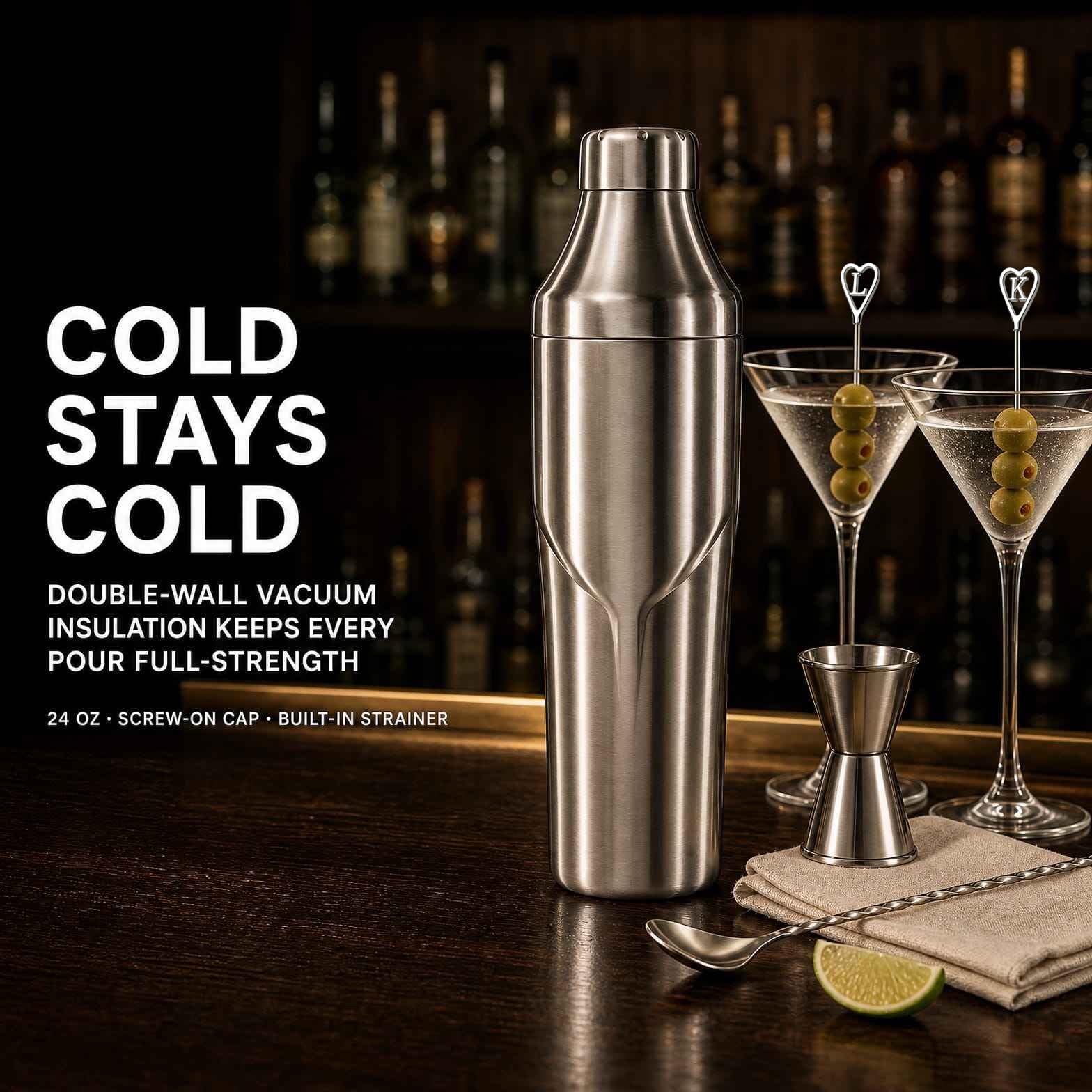 Personalized Cocktail Shaker - Engraved B -4