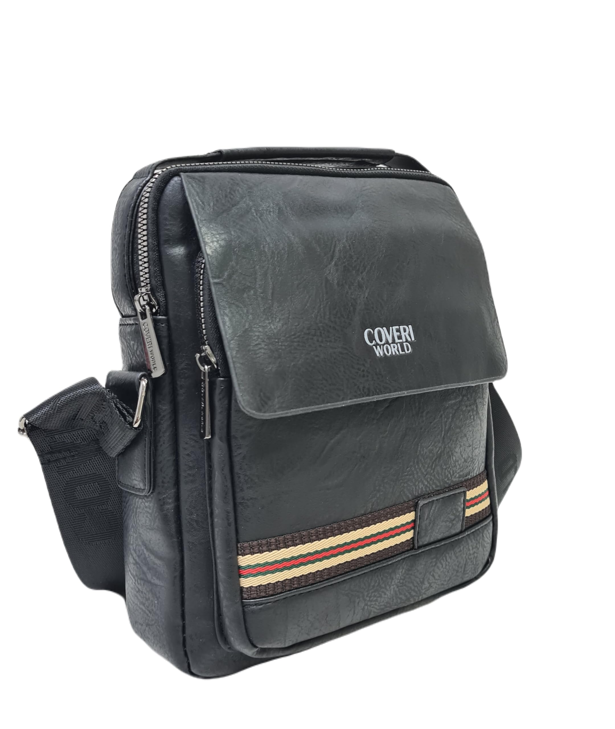 COVERI Borsa Borsello Ecopelle Tracolla Uomo Lavoro Ufficio Tempo Libero Portacellulare Tasche Zip ART.2162 Dimensioni 24 X 21 X 5 Marchio Coveri
