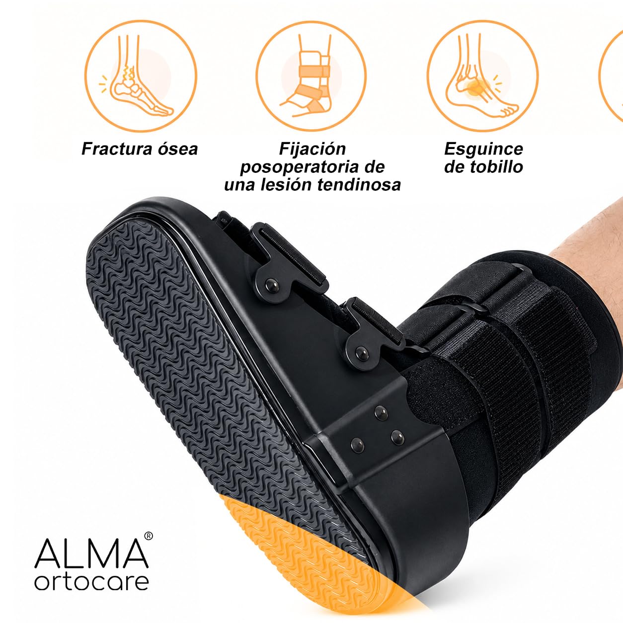 Bota Walker Corta Ortopédica, Inmovilizadora de Tobillo y Pie para Fracturas y Esguinces, Correas Ajustables