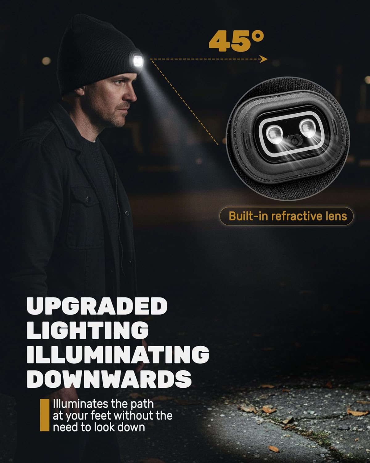 Beanie with Headlamp Beanie with Light LED Winter Stocking Cap Knit Hats for Men Women - Image 2