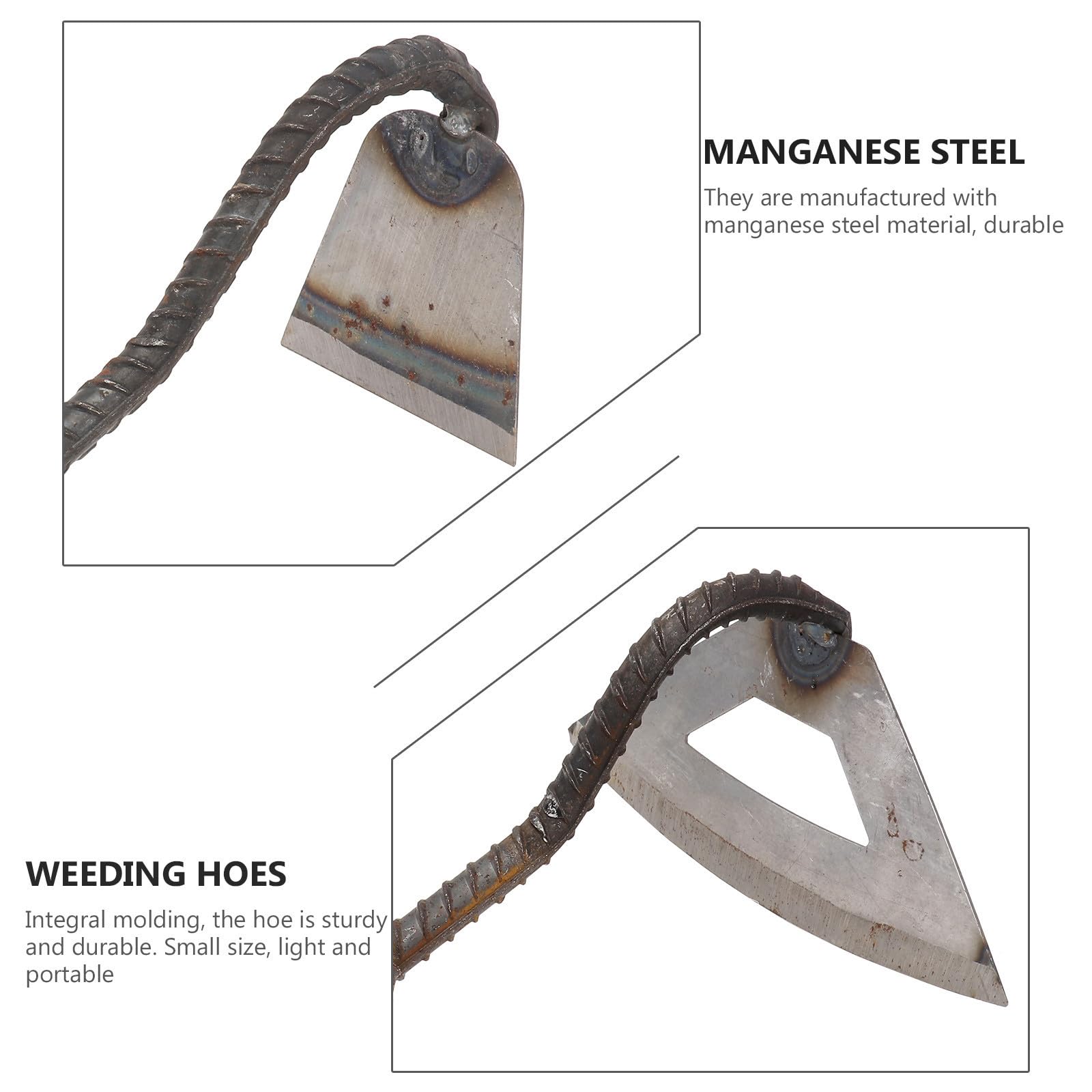 Toyvian 2 Piezas Azada para Desherbar de Acero al Manganeso, Herramienta de Jardinería y Arado, para Trasplantar y Labrar, Cómoda y Práctica, para Huerto y Cultivo