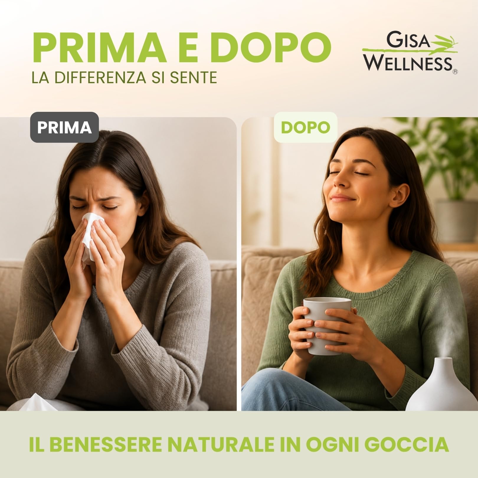 Olio Essenziale di Origano Bio 10ml, Olio di Origano Puro 100% e Naturale per Aromaterapia, Diffusori e Uso Alimentare, Made in Italy Gisa Wellness
