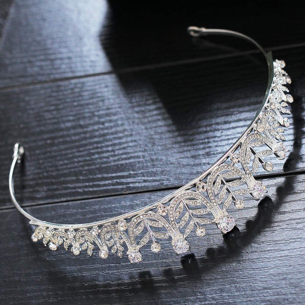 Tiara, stop strasu, ozdoba na głowę dla panny młodej, srebrna, kwiatowa, dla kobiet, prosta, modna ozdoba na wesele, ozdoba do włosów, w stylu vintage, na imprezę, prezent