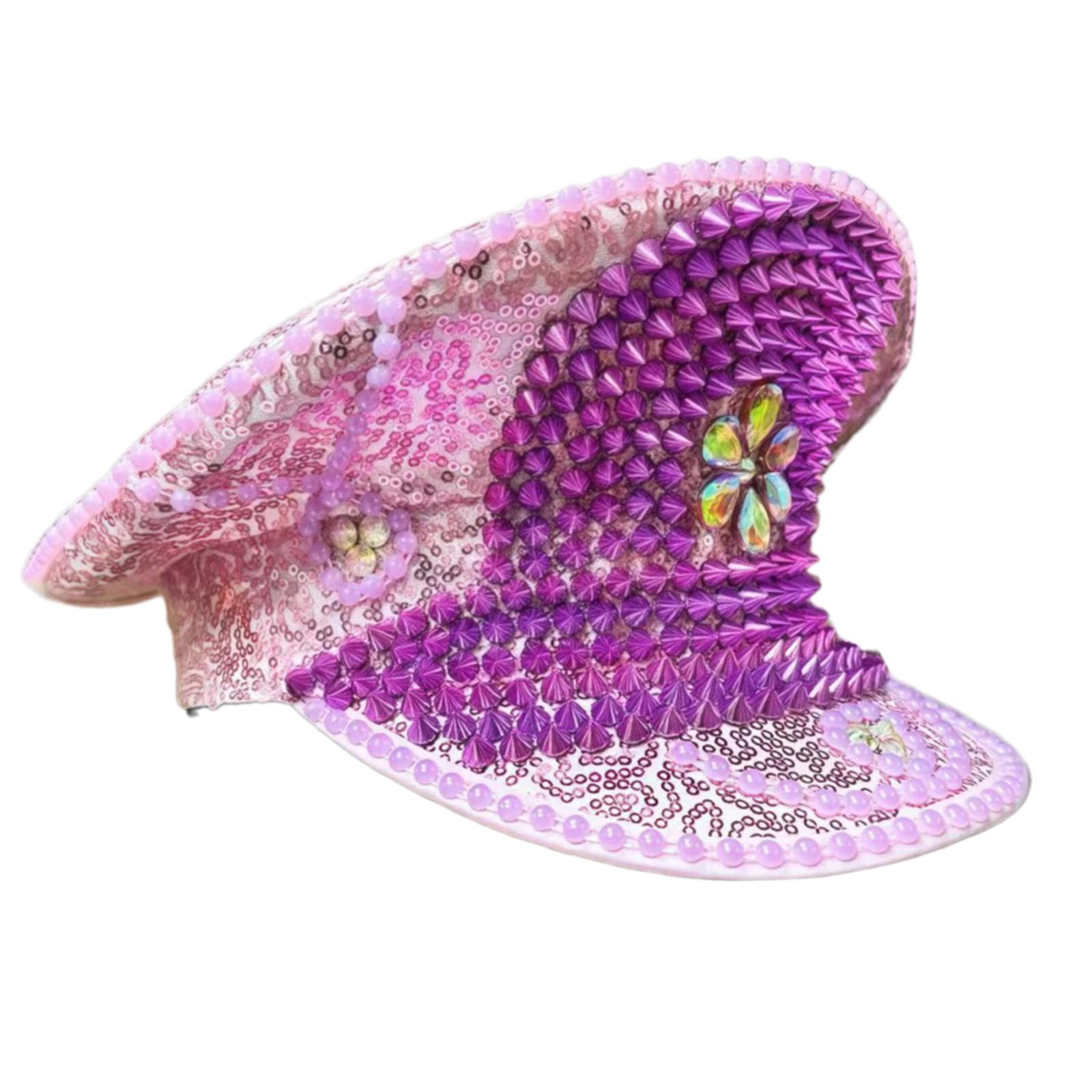 Chapeau de marin avec strass - Accessoire de mode pour enterrement de vie de jeune fille et festivals