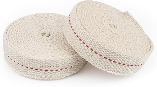 Miniatura 8 de SWATOM Mechas de lámpara de aceite de 19.7 pies3 rollos de mechas de aceite de 34 pulgadas para lámparas, linterna de algodón, reemplazo de mecha de