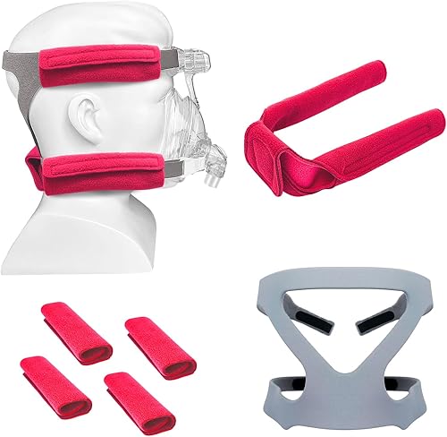 Suministros CPAP 3 en 1, incluye correas de repuesto CPAP, paquete de 4 fundas para correas de CPAP, cojines para el cuello y caja de almacenamiento