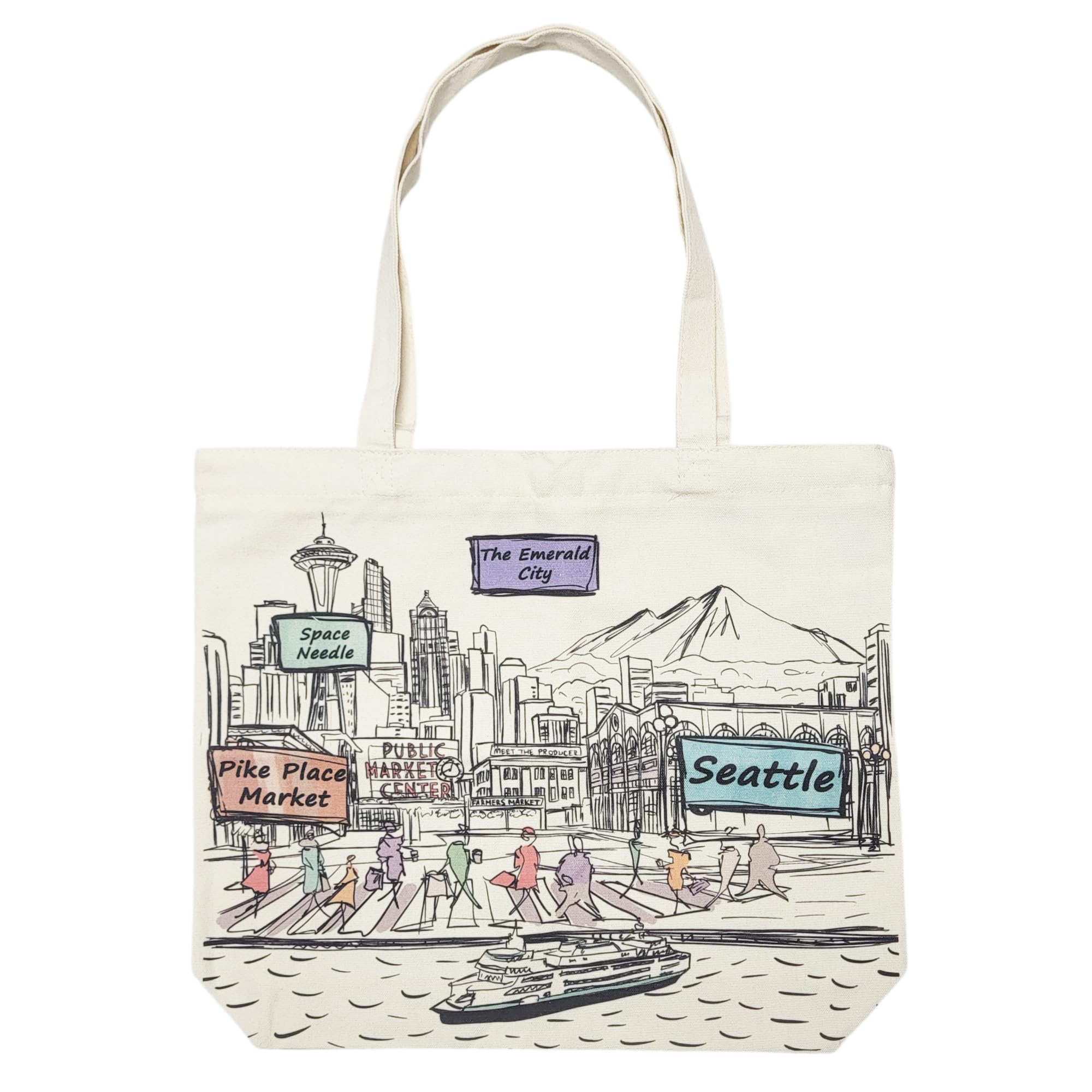 Beary Blu Cities Around the World Artwork Tote Bag Series- Designed in the USA, 17"x14", Double Sided Print, Souvenir & Gift