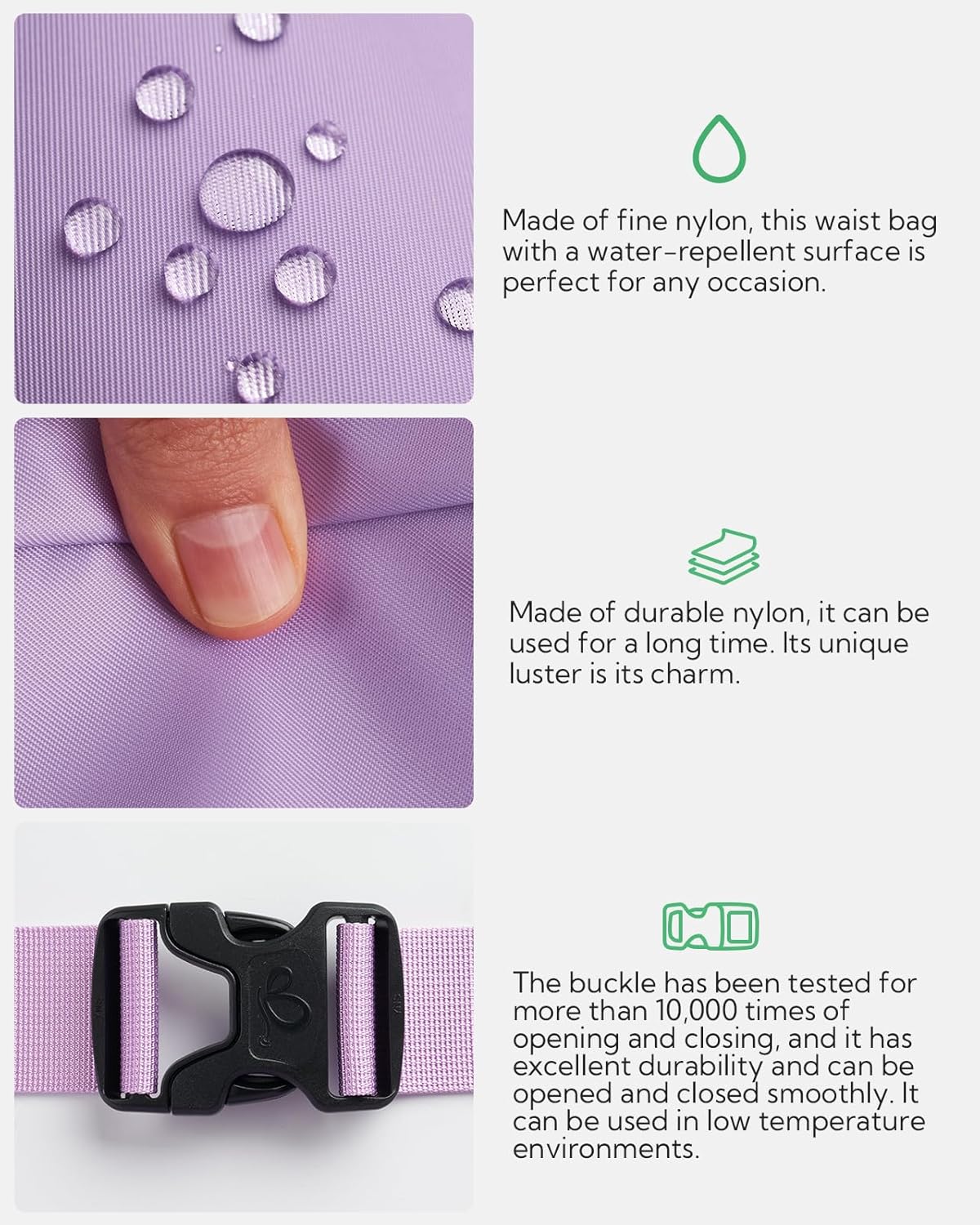 WATERFLY Fanny Pack Waist Packs: Large Crossbody Fanny Packs for Women Men with 5 Zipper Pockets Adjustable Strap Waist Bags Hip Pack for Traveling Cycling Running Hiking-Purple - Image 4