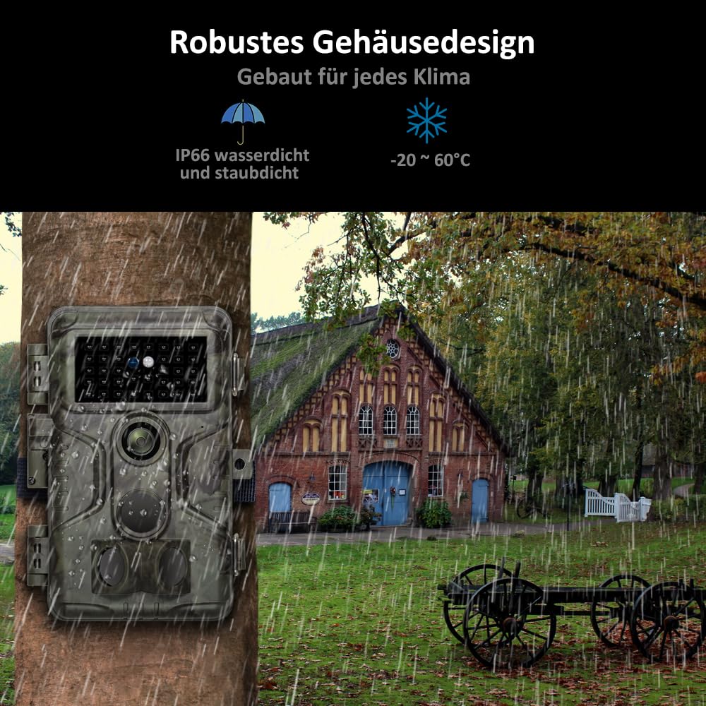 GardePro A3S Wildkamera 64MP 1296P H.264 30m No Glow Infrarot 0.1s Trigger Nachtsicht 120° IP66