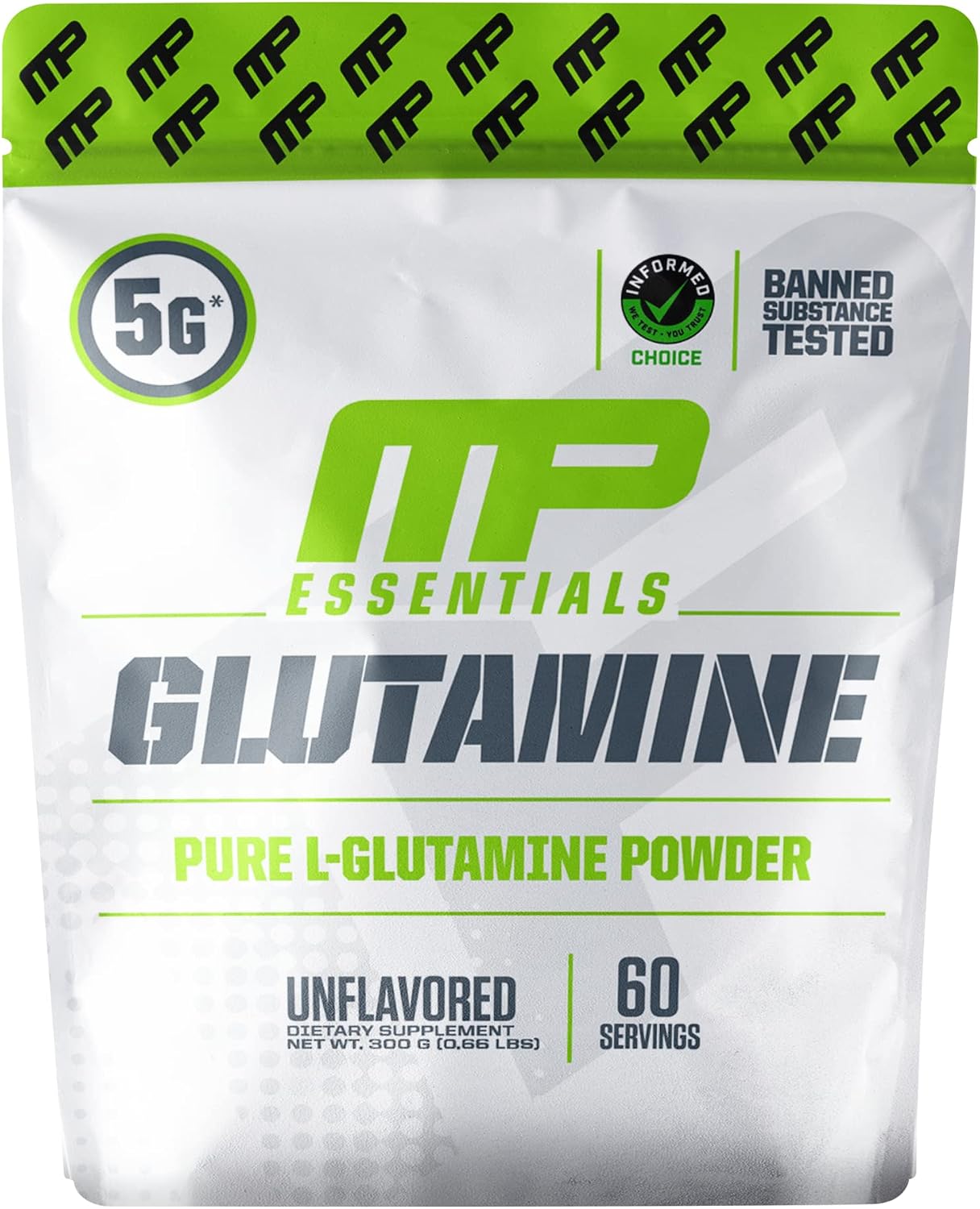 MusclePharm Essentials Glutamine, Unflavored - Pure L-Glutamine Powder - 60 Servings