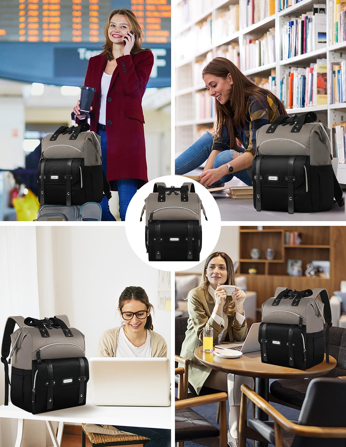 FALANKO Backpack for Women,Wide Open Work Large Student Bookbag for 15.6 Inch Laptop,Doctor Teacher Nurse College School Travel Bag,Water Resistant Laptop Bookbag Computer Back Pack Pink — Amazon image 7