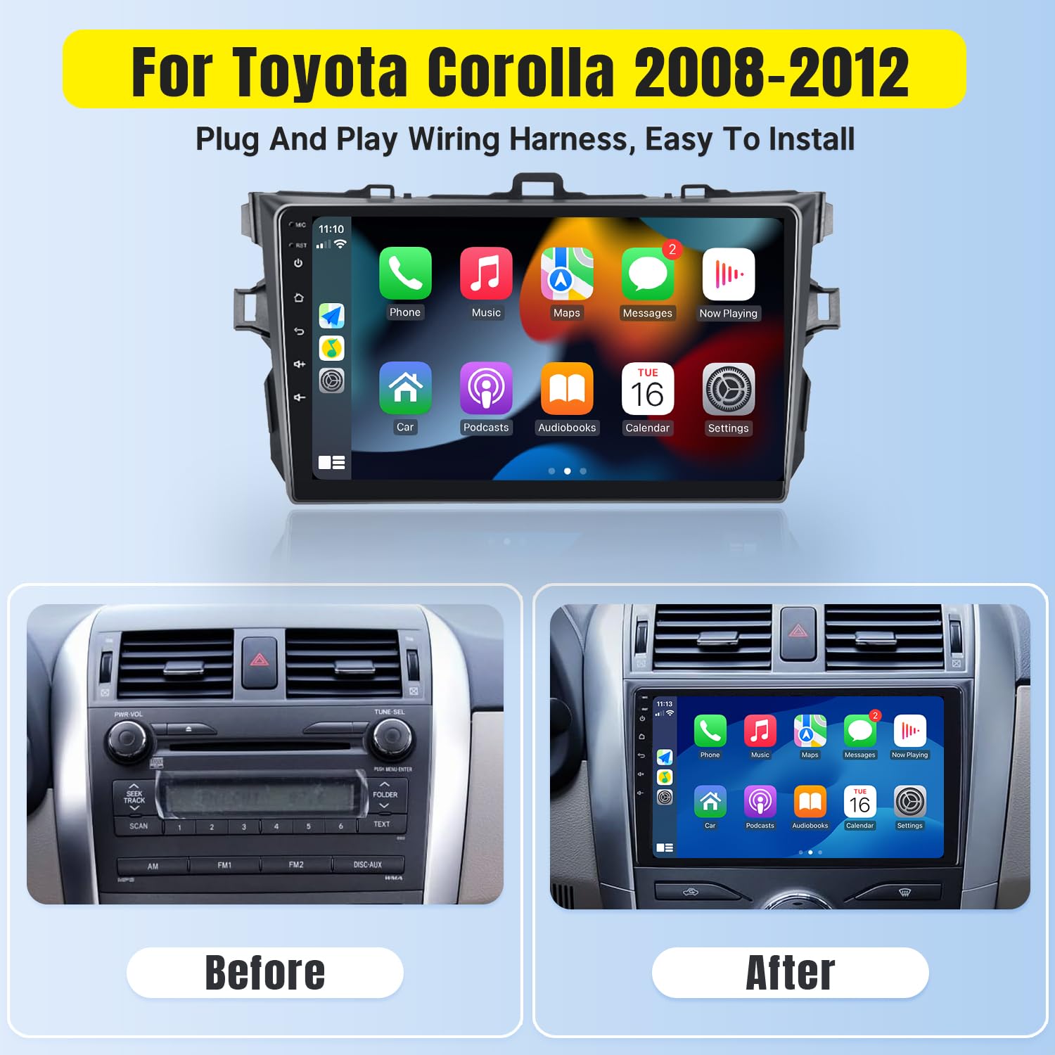 Snapklik.com : Naifay Android Car Radio For Toyota Corolla 2008 2009 ...