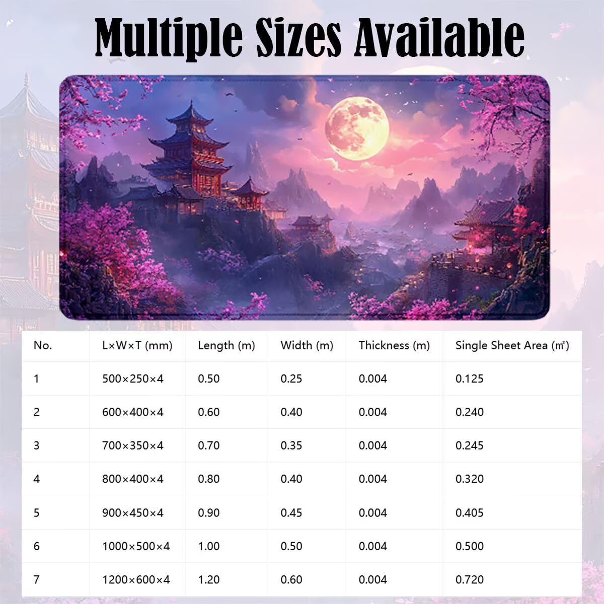 Tappetino Mouse Gaming XXL, Mousepad 900x450x4mm paesaggio attico 0x0-400