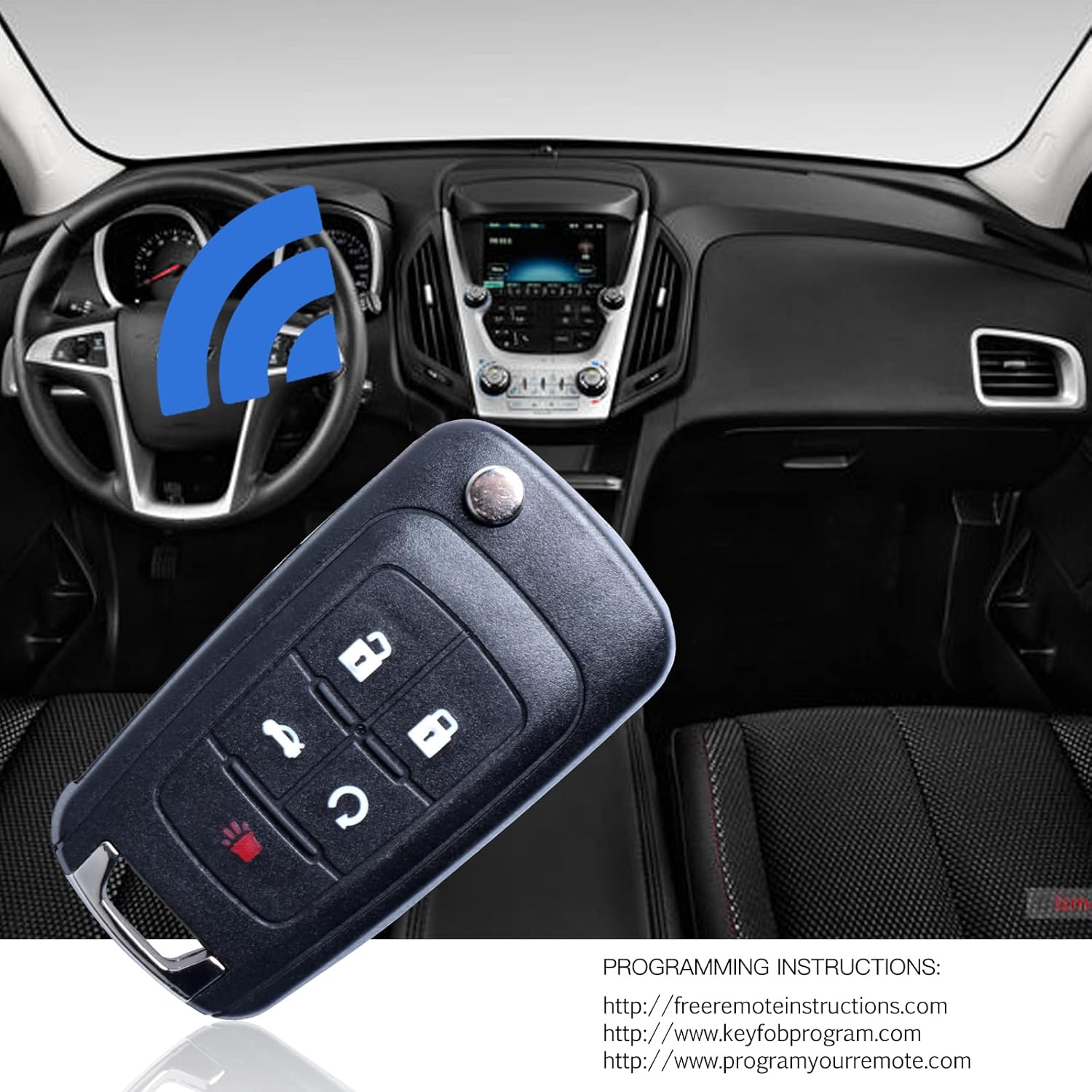 Keyless Entry Remote Flip Replacement Uncut Trunk Car Key Fob fits 2010-2016 Chevy Camaro Cruze Equinox Malibu,12-2017 Sonic,14-2017 Impala ,for Buick Regal Lacrosse Verano (OHT01060512) 1 Pack