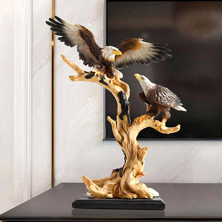 Amazon.co.jp: 工芸品 アート置物 彫像 - 大きな鷲の像 家族の