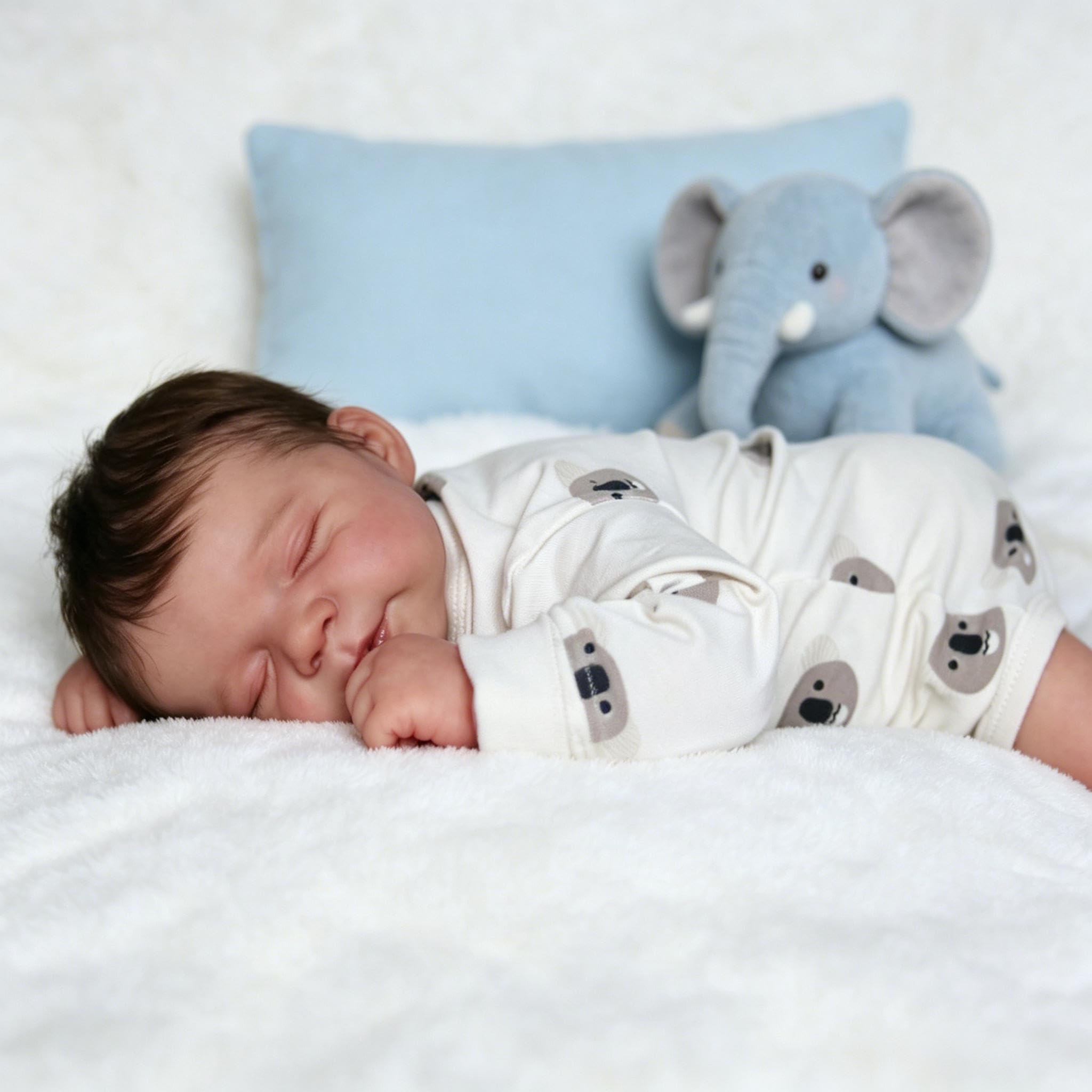 RXDOLL Realistyczne lalki Reborn Baby Dolls silikonowe na całe ciało dziewczyna 45 cm śpiące realistyczne lalki noworodka, ręcznie robione w pełni silikonowe lalki niemowlęce, Reborn Babies na Boże