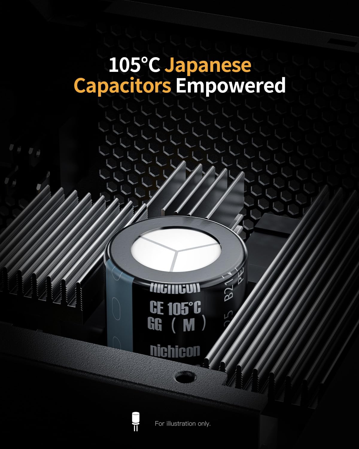 Superer 750W Gaming Power Supply, Fully Modular, 80 Plus Gold Certified, Low Noise, Japanese Capacitors, 750 watt ATX 3.1 PSU