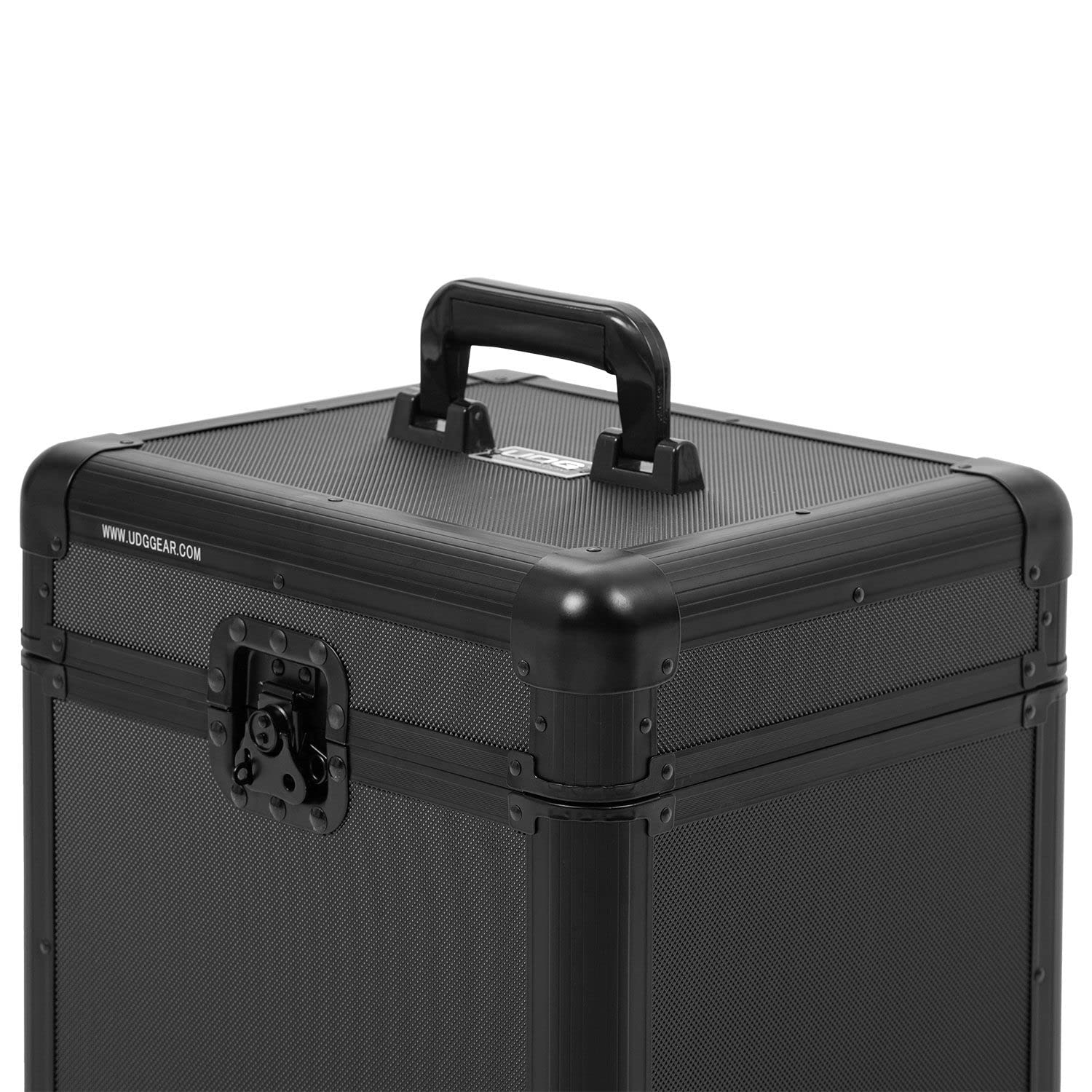 UDG Ultimate Record Case 80 – Leichtes Aluminium-Flightcase für 12"-Vinyl – Schwarz (U93017BL) | Schützen Sie 80 Schallplatten in einem leichten Aluminiumgehäuse; Pick-Foam-Interieur mit sicheren Verschlüssen
