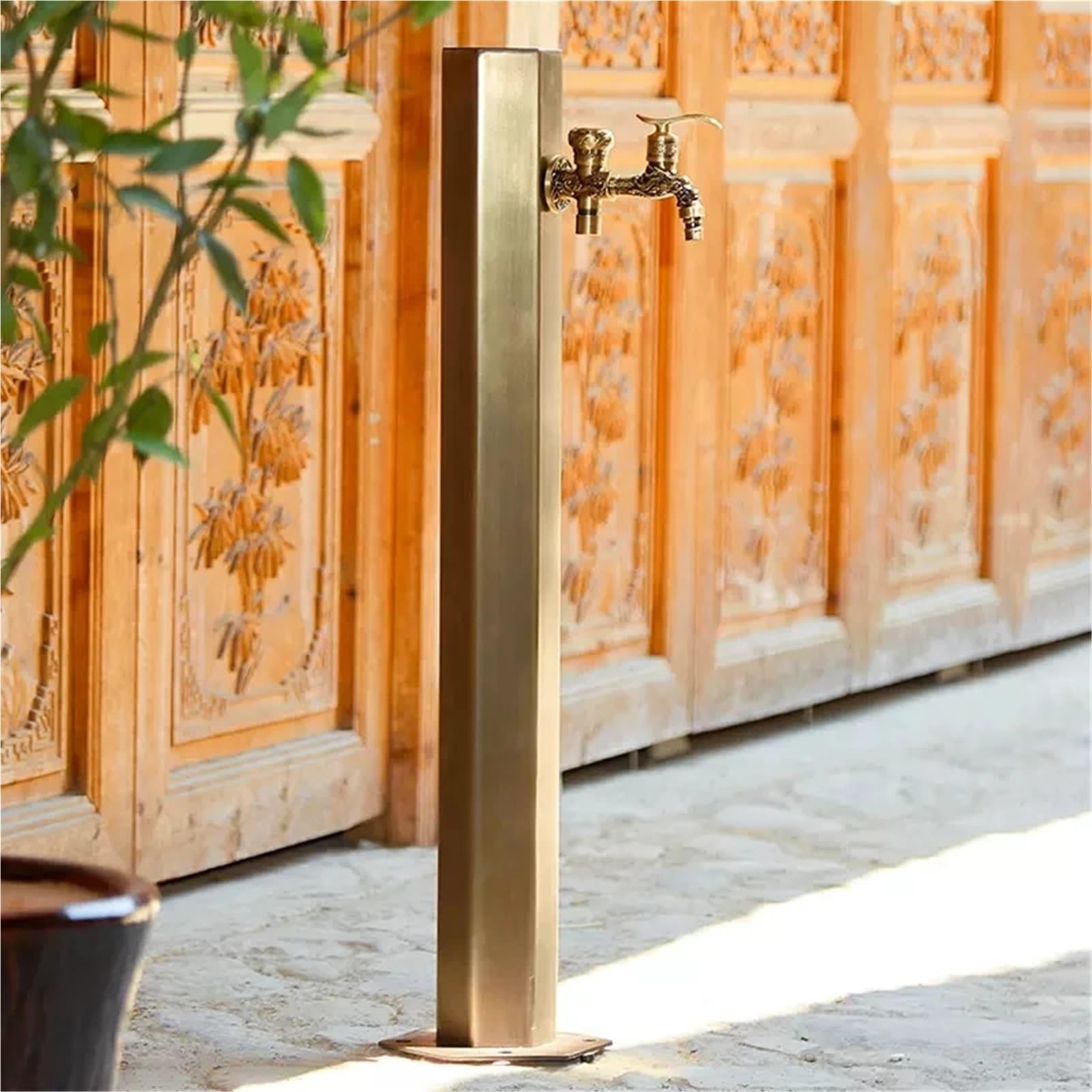 Wasserhähne im Freien Garten-Wasserhahn, Bodenbelag, for den Außenbereich, Edelstahl, Messingmaterial, Wasserhahn, Anti-Kaltwasch-Bearbeitungsset(Style01)