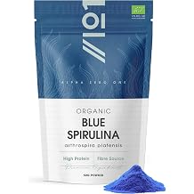 Bio Blaues Spirulina Pulver 50 g   100 % nat rliches Phycocyanin f r Smoothies   Kr ftige blaue Lebensmittelfarbe und Zutat   Reich an Protein   von Alpha01