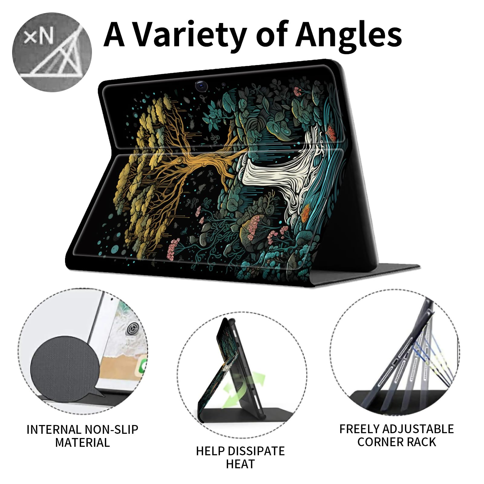 Ultra Slim Leather Case For Microsoft Surface Pro X 13 Inch (2019/2021) - Lightweight Folio Stand Cover