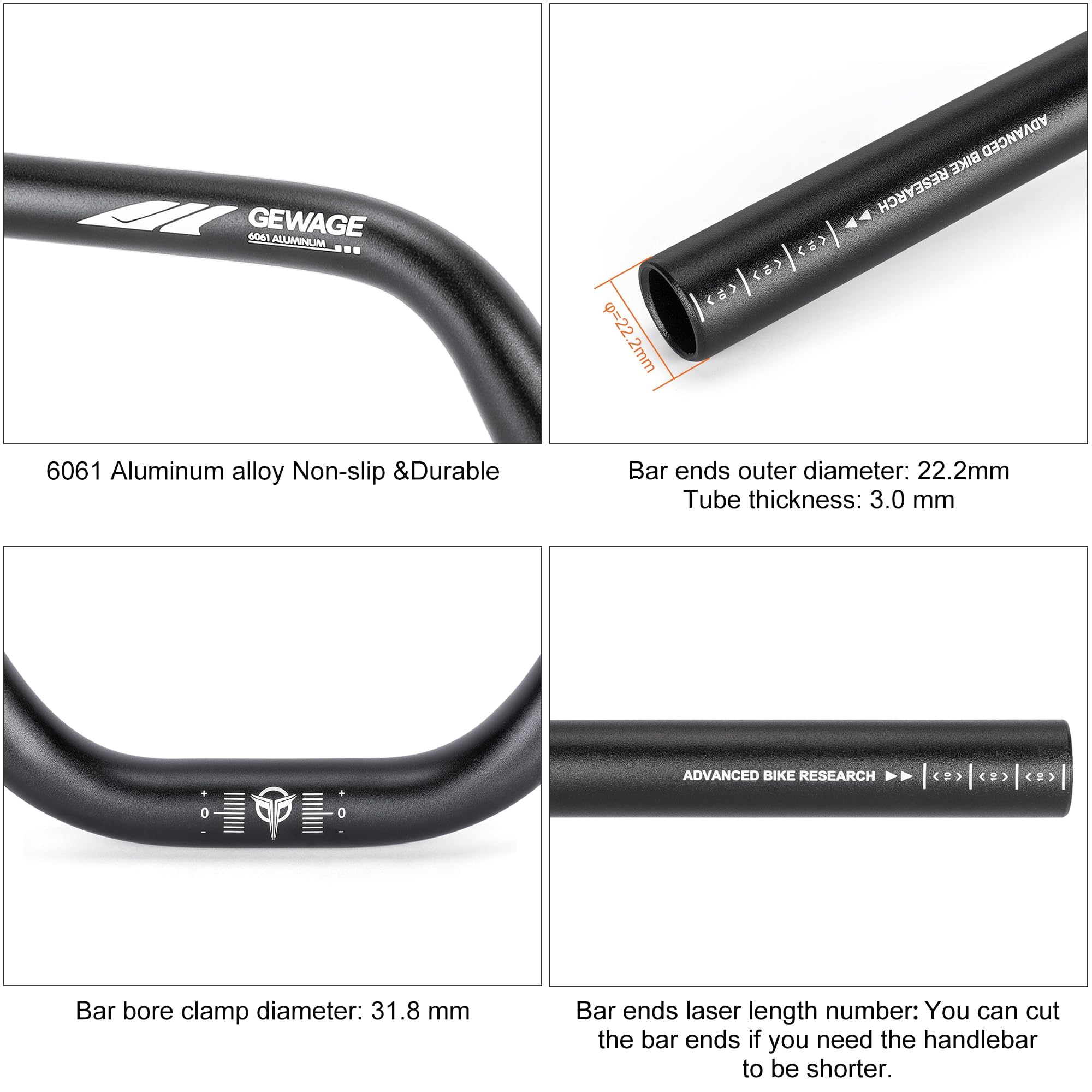 Guidon De Vélo Aluminium Riser Bar 57cm – Argent, Pour VTT/BMX (neuf)