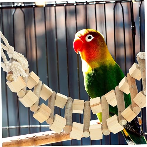 Miniatura 6 de Bird's Nest House - Jaula de juguete con caja de anidación de escalera, perca para mascotas, cama decorativa y ligera