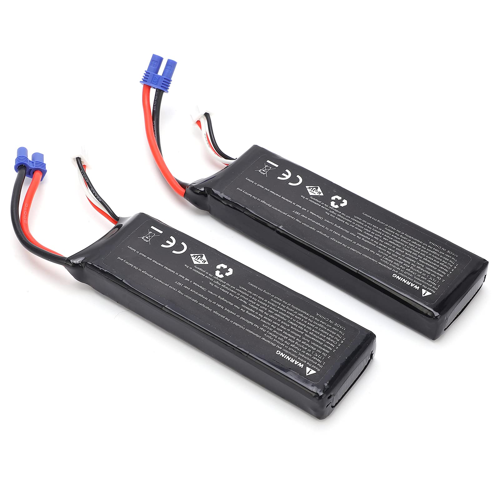 Batteria Lipo, 2 Pezzi 7,4V 2700mAh Ricaricabile con Caricatore Bilanciamento, Batteria Polimeri Litio for Drone H501 Modelli RC Fotografia Aerea Gare