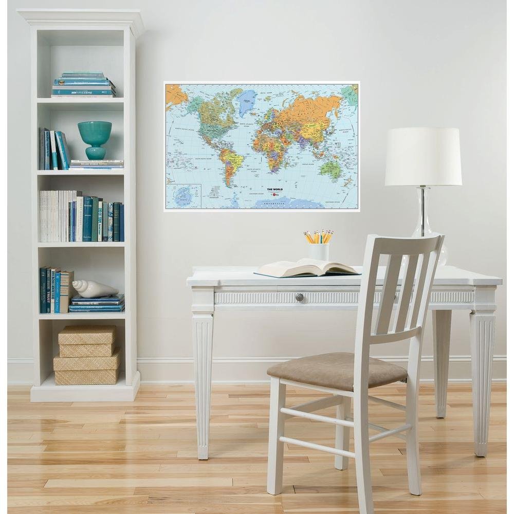WallPops WPE99074: World Dry Erase Map