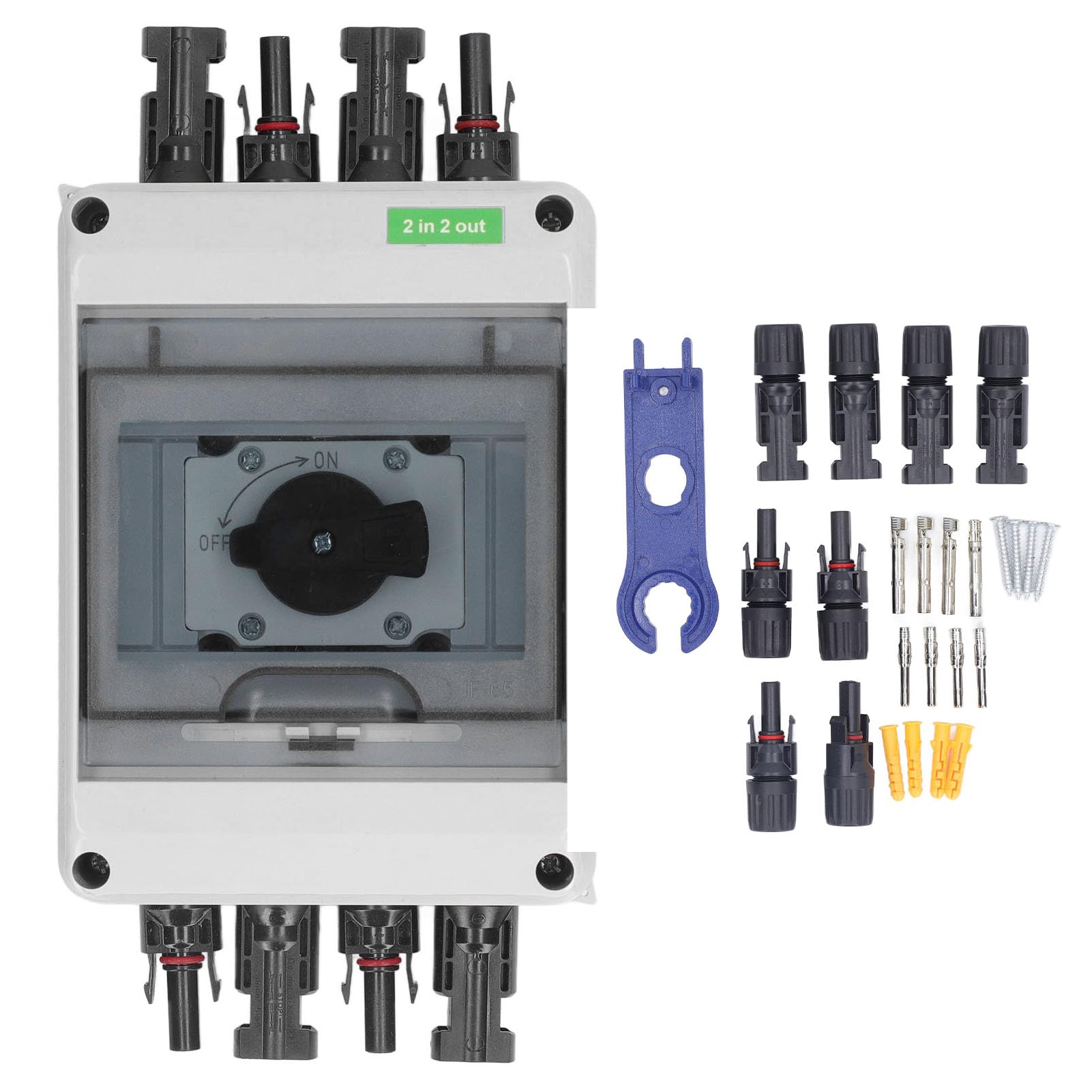 Solar Disconnect Switch, DC Isolator Switch, 32A Photovoltaic Switch, 2 in 2 Out Power Disconnector, for Inverter Combiner Box