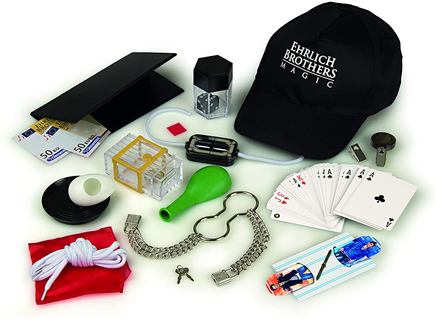 Clementoni 59049 Ehrlich Brothers Street Magic, Zauberkasten für Kinder ab 8 Jahren, magisches Equipment für 40 verblüffende Zaubertricks, inkl. 3D Erklärvideos