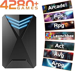 Retro Game Console HDD 2T Built in 4280 Retro Games, 18 Large-Scale Emulator Console, Launchbox Game System for Win 8.1/10/11 Plug and Play, Up to 6GB/s, 5400 RPM