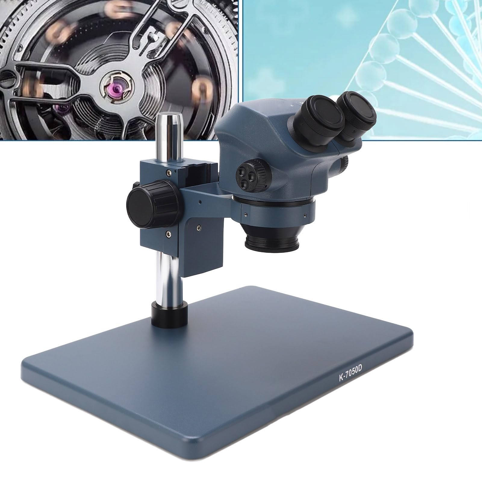 Wakects Binokulares Stereomikroskop ABS, Professionelles Lötmikroskop 7X Bis 50X mit WF10x22-Okular, 45 Grad Drehbarer Kopf für Benutzer von Elektronikreparaturlaboren