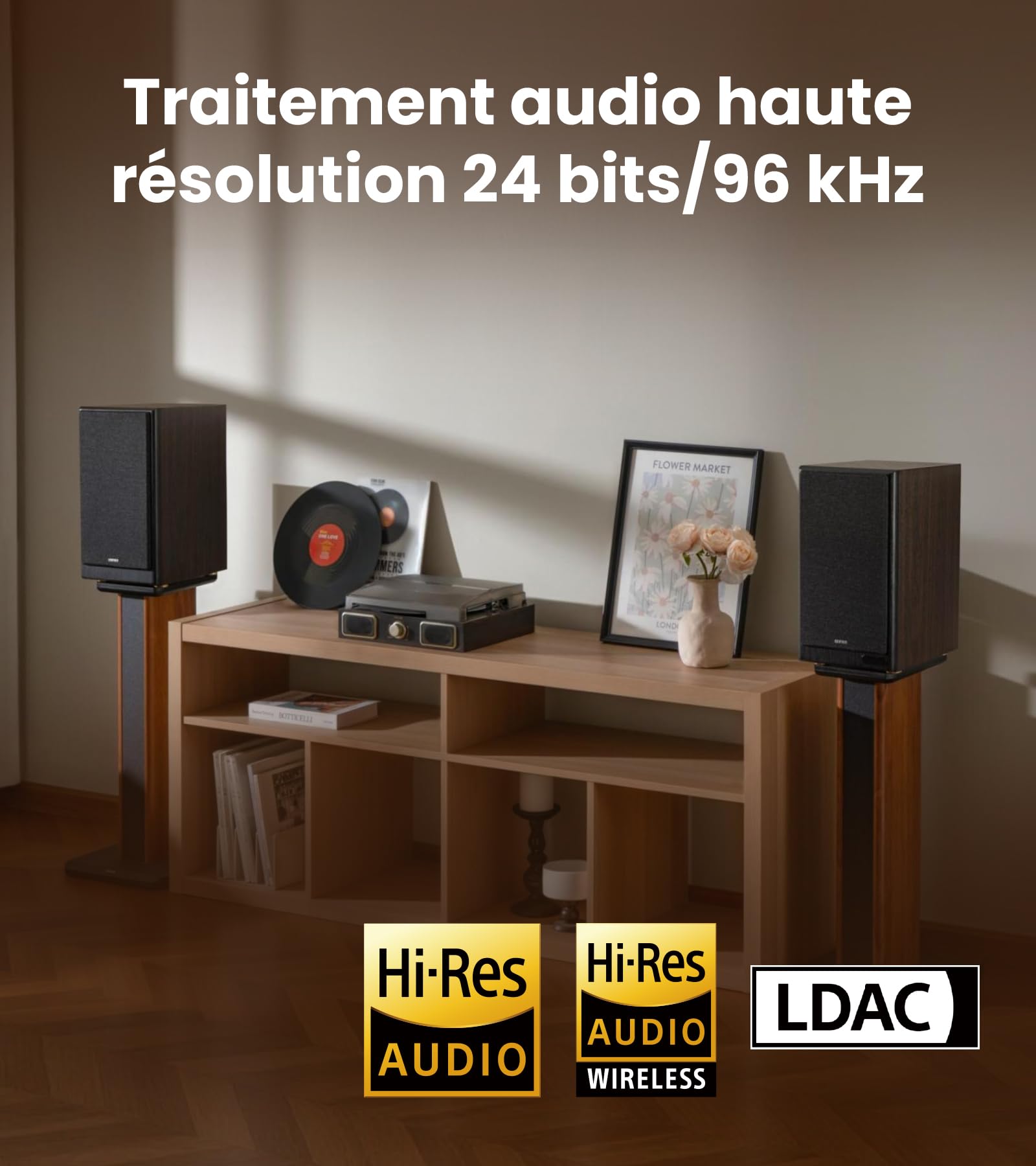 Edifier R2750DB MKII 144W Enceintes Bibliothèque Amplifiées 3 Voies - Noyer