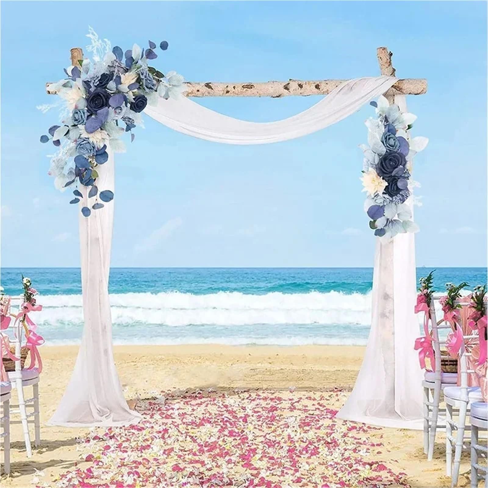 2 Set Künstliche Blume for Stuhl Dekor Hochzeit Stuhl Zurück Blume Elegante Stuhl Zurück Floral for Zeremonie Stuhl Für Stühle Blumenschmuck