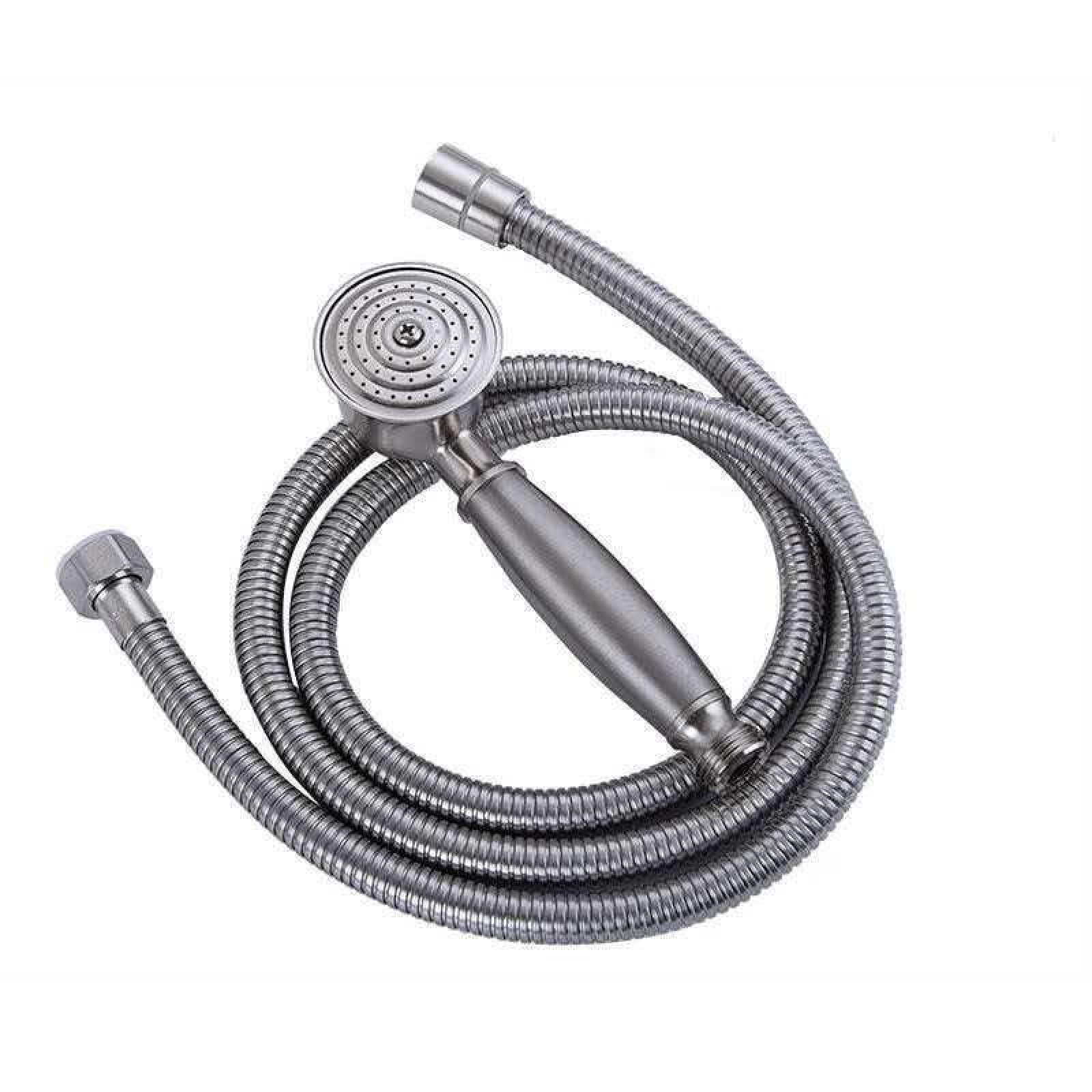 Fanjubei Brushed Nozzle + Soft Tube All-Copper Shower Pressurized Handheld Showerhead Brushed Head + Hose
