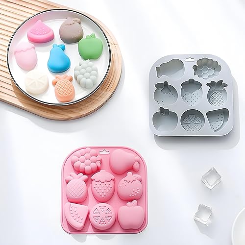 Miniatura 6 de Molde de silicona para fruta de manzana y fresa, bandeja para hornear de 8 cavidades, rosa