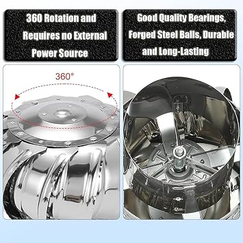 Baca kapağı, Stless Çelik Baca Kapağı ve Baca VentRoof Havalandırma Kapakları 75 mm ila 400 mm arası Verimli Mukavemet için Dayanıklı Baca Kapağı Hava Koşullarına Dayanıklı Tasarım Dış Mekan Kullanımı