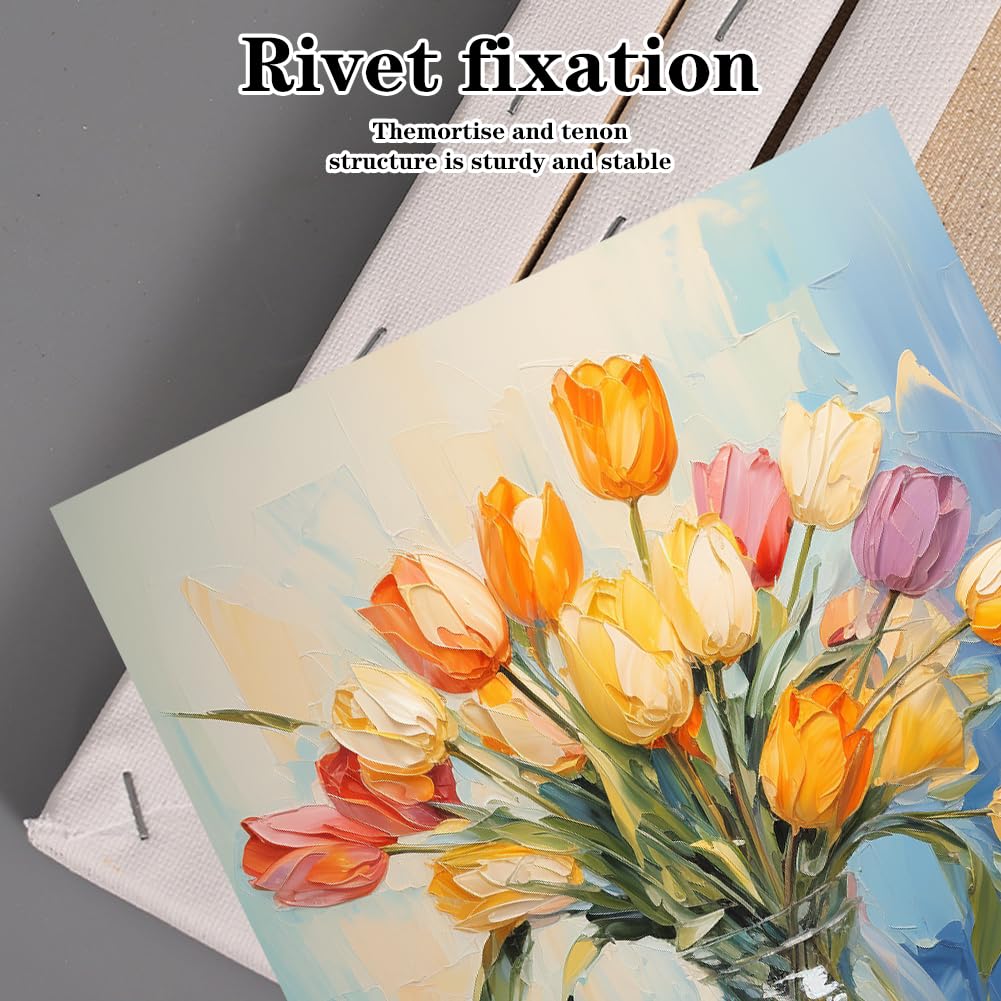 6 Stück Leinwand Set Keilrahmen - 30x20, 20x15, 15x10cm Baumwolle Für Acryl & Ölfarben