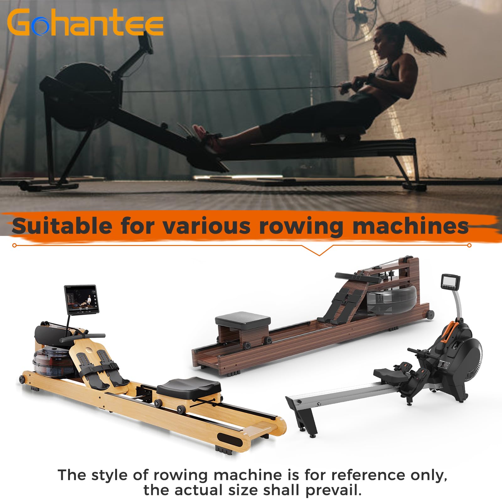gohantee Copertura per vogatore, copertura per macchina da fitness, antipolvere, impermeabile, compatibile con il vogatore Concept 2 (241 cm di lunghezza x 61 cm di larghezza x 100 cm di altezza)