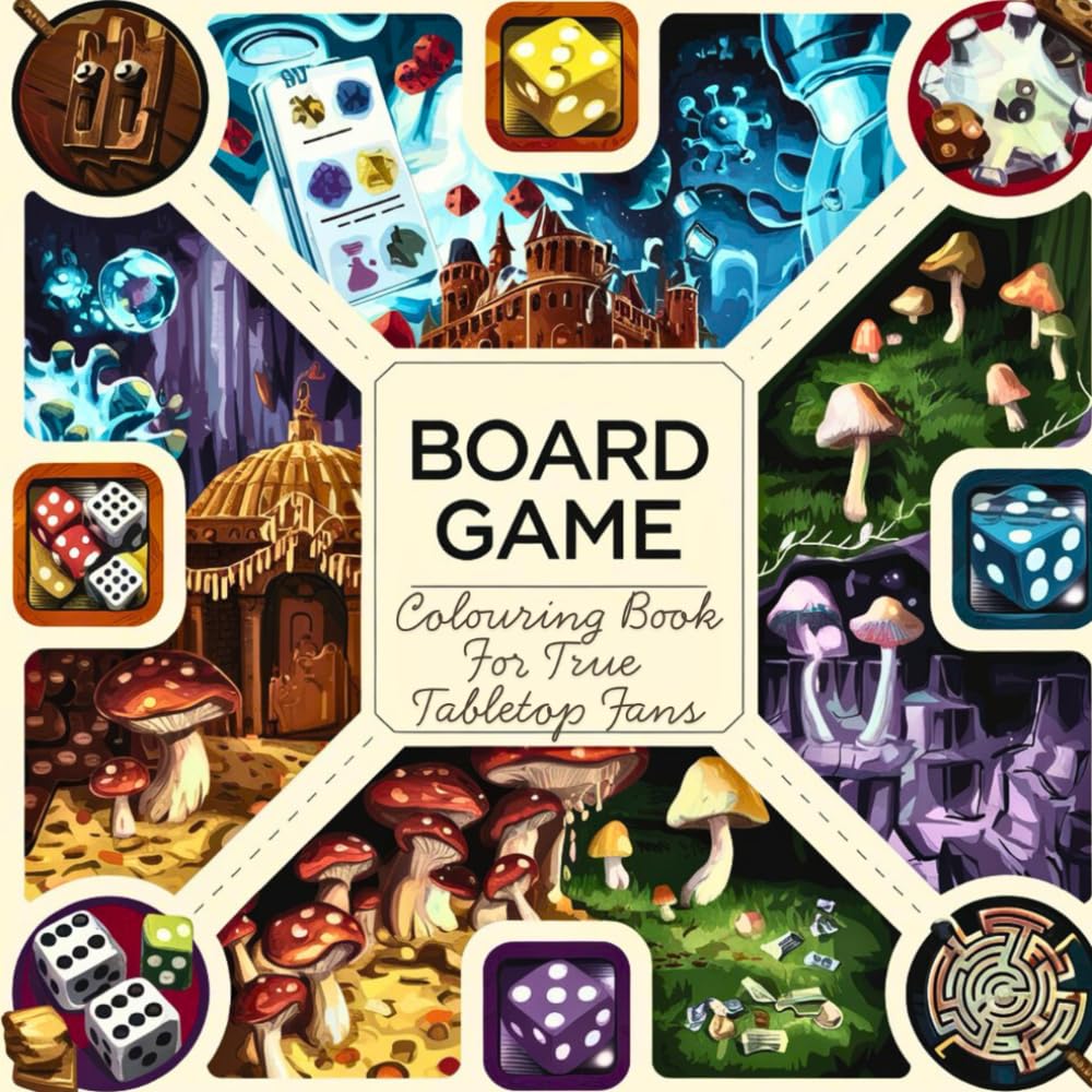 Board Game Colouring Book (UK Version): For True Tabletop Fans and Board Game Geeks