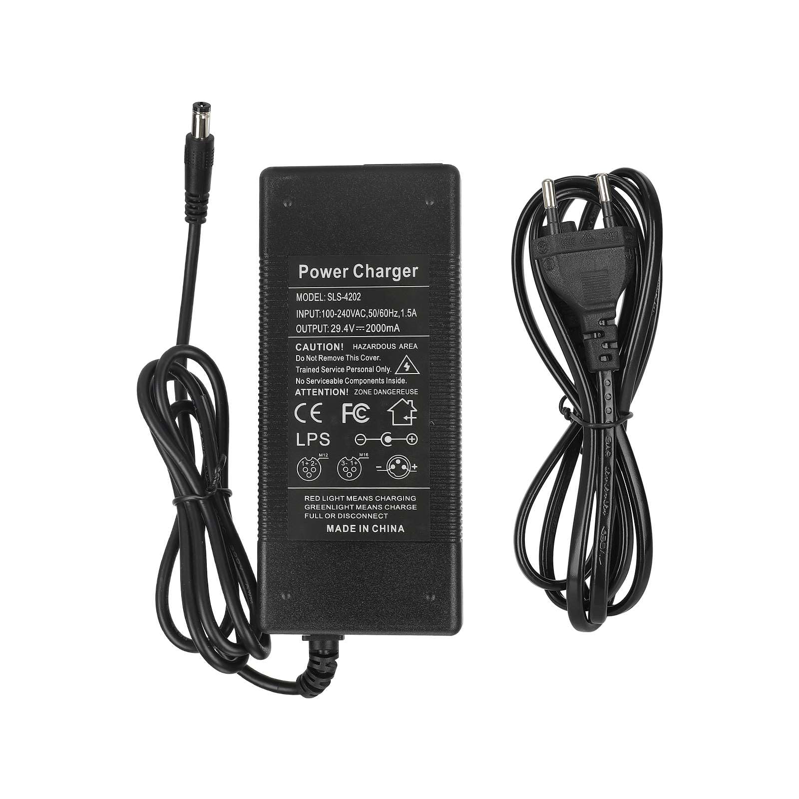 VOLOHAS 29,4V 2A Ladegeräte für IconBiT KICK SCOOTER TT V2/Decathlon E-bike 24V-Akku Ladegerät Universal Netzadapter Ersatz-Ladegerätzubehör Li-Ion 