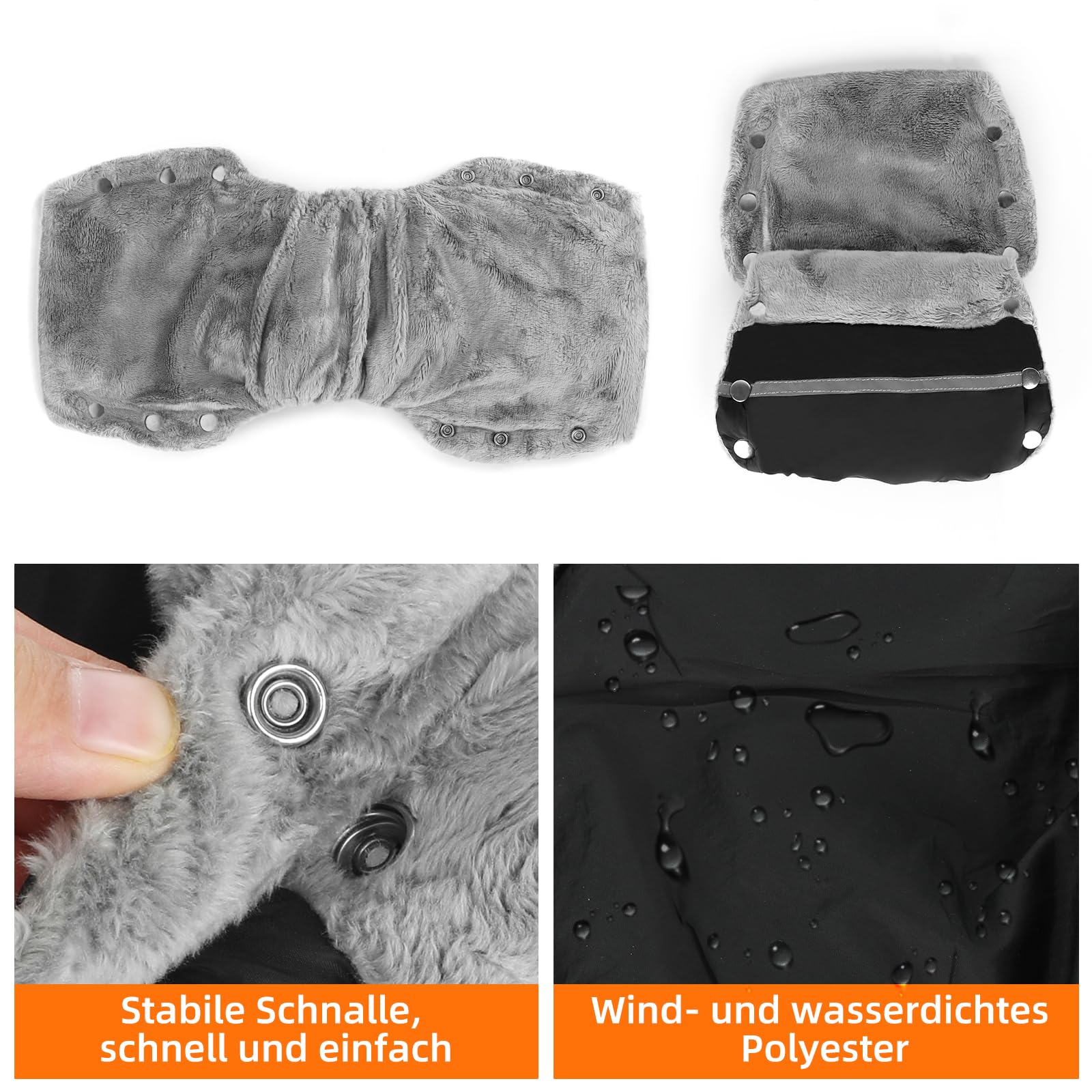 Guantes Carro Bebe Invierno y Cortaviento Anticongelante Guantes de Cochecito de Invierno Extra Gruesos Calientamanos de Cochecito de Paseo