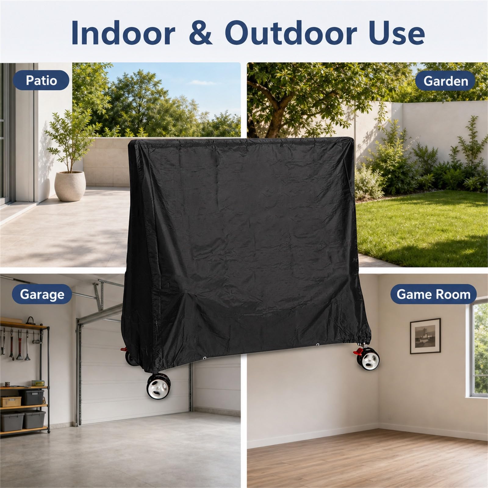 Copertura Impermeabile per Tavolo da Ping Pong,Copertura Tavolo Ping Pong,Copertura Protettiva Tavolo Ping Pong,Copertura per Tavolo da Ping Pong con Coulisse,Anti-UV,per Interno