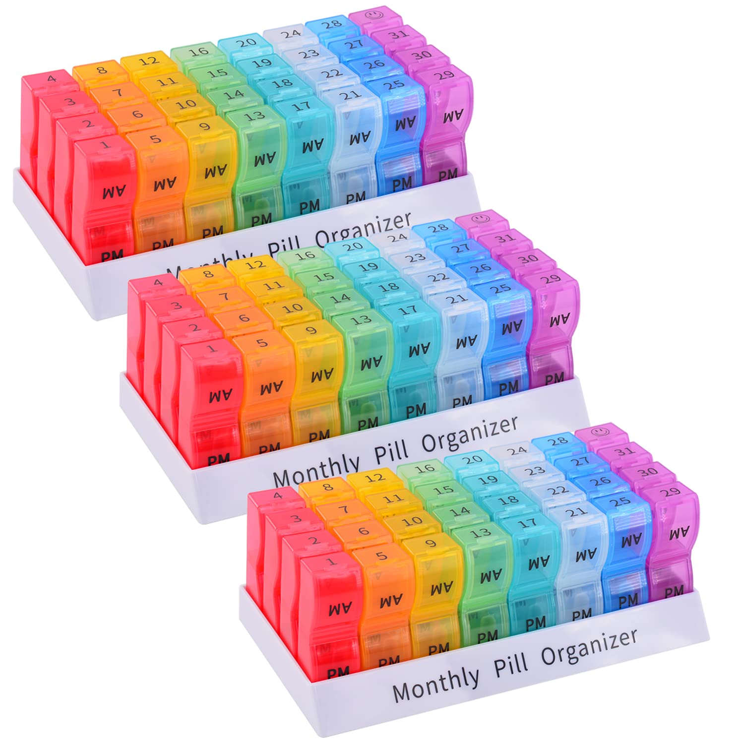 Greencycle Weekly 30 Day Pill Organizer 2 Times A Day Medicine Organizer Moisture-Proof Pill Cases Pill Box Design