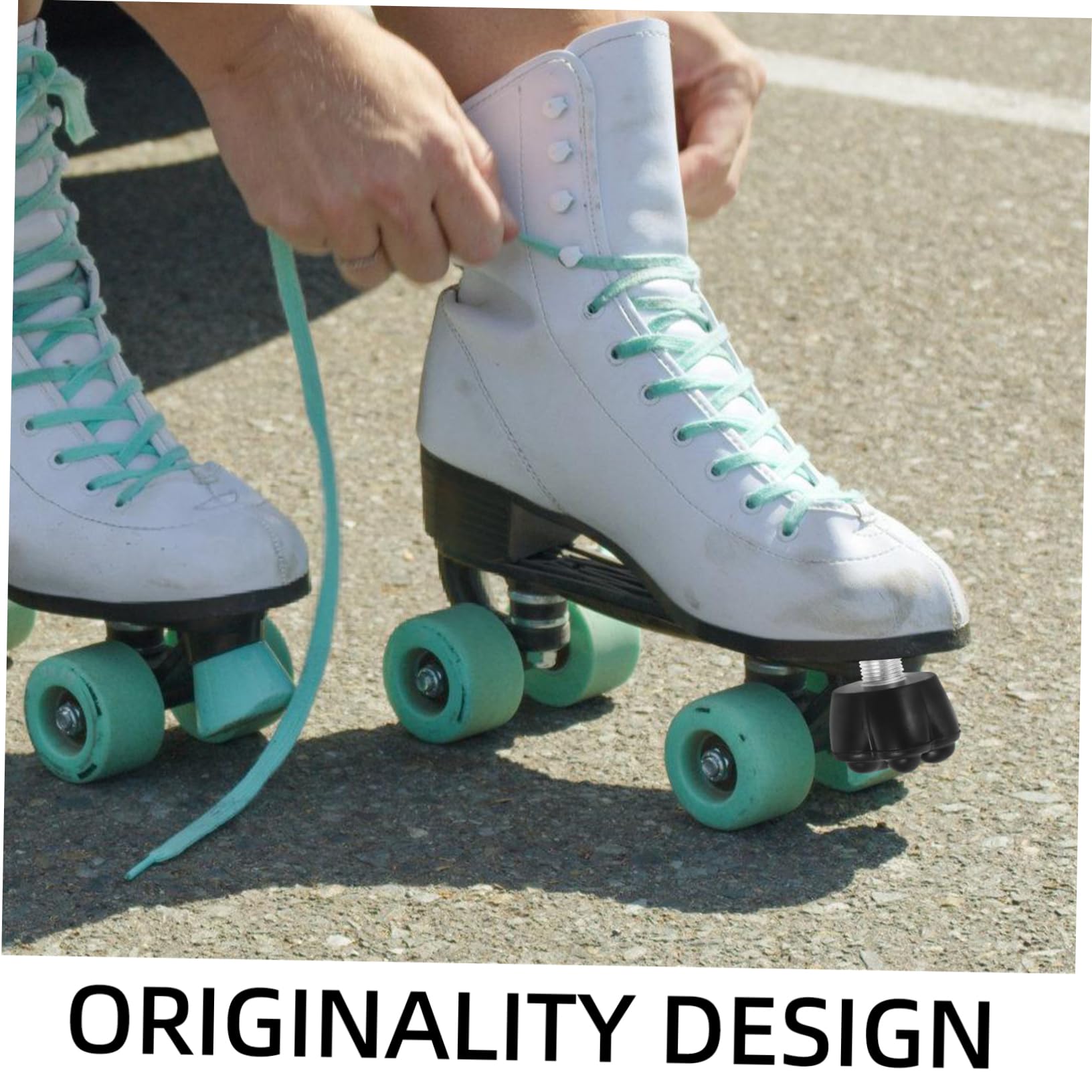 ibasenice Topes para Patines Almohadillas Pastillas De Freno Profesional Hielo Patinaje Dedo del Pie Bloques De Freno Tapón De Patinador Tapón De Patines Black Metal