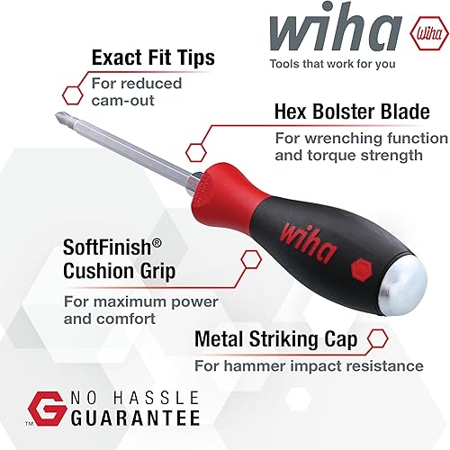 Miniatura 5 de Wiha 53097 Juego de destornilladores, ranurados y Phillips, extra resistente, 7 piezas
