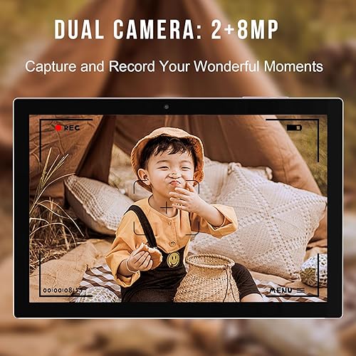 Miniatura 5 de Tableta 2 en 1, Tabletas de 10 pulgadas, Set de Tableta Android con Estuche de Teclado, Ratón, Lápiz Táctil, 8GB+32GB, Tabletas de 10.1" con